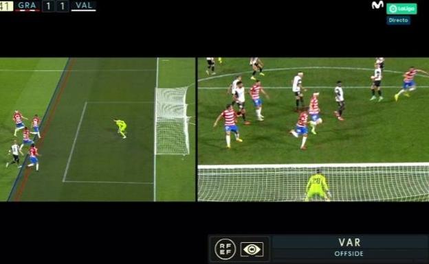 Del Cerro Grande acertó en el gol anulado a Ángel Montoro