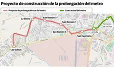 Mapa con todas las nuevas paradas que tendrá el metro de Granada