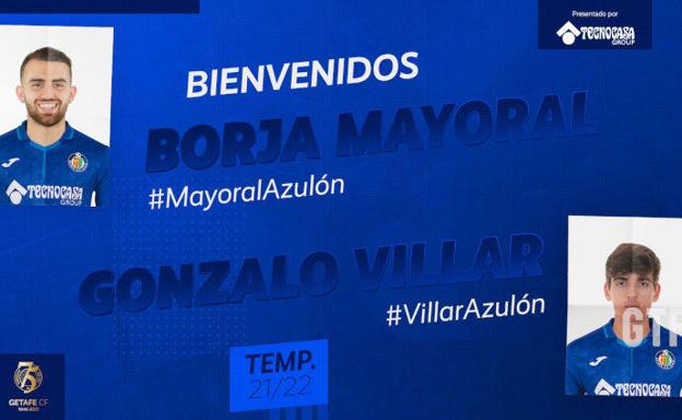 El Getafe hace oficiales los fichajes de Borja Mayoral y Gonzalo Villar