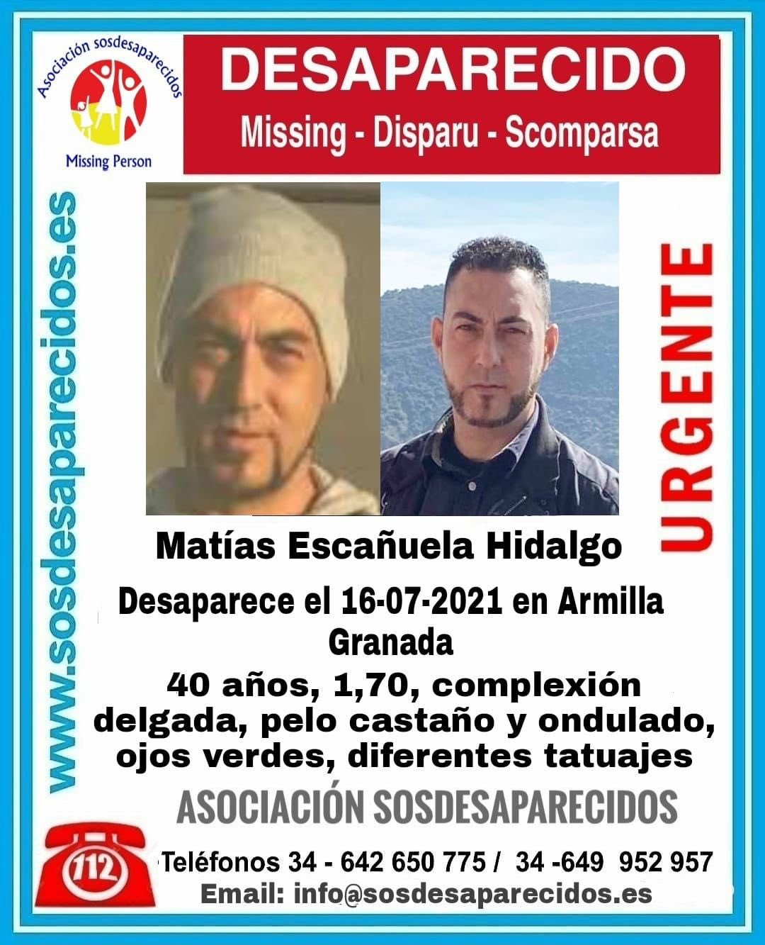 Buscan en Granada a un hombre desaparecido hace siete meses