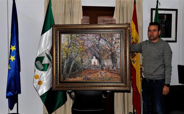 Regalan al Ayuntamiento de Pórtugos un valioso cuadro del artista José Ortuño