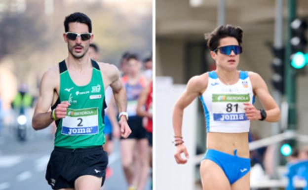 Alberto Amezcua y María Pérez, Campeones de España de 20 km marcha en Pamplona