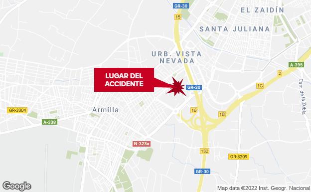 Un accidente con dos heridos colapsa la Circunvalación de Granada nueve kilómetros