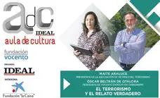 Maite Araluce y Óscar Beltrán en el Aula de Cultura de IDEAL