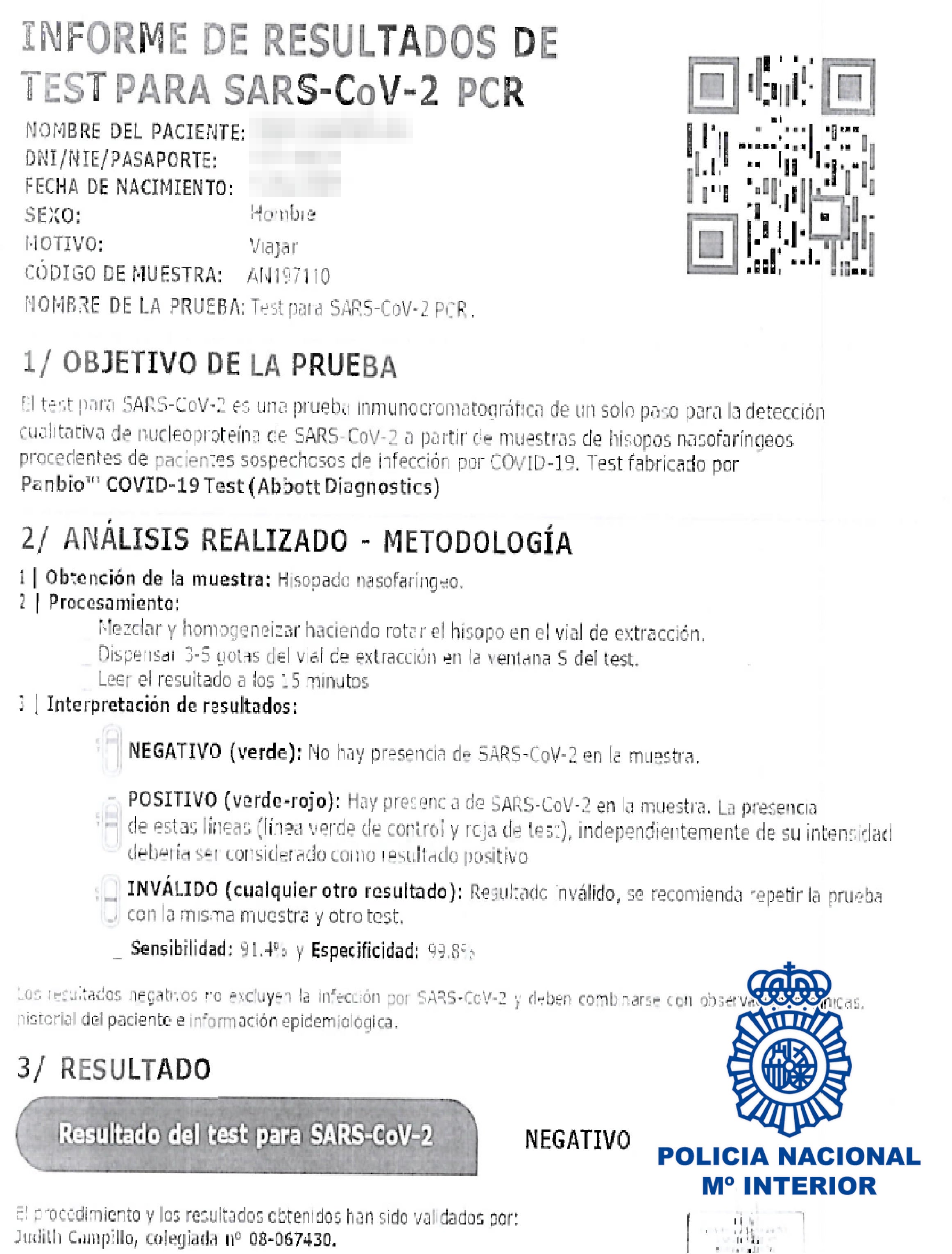 Tres detenidos en Almería por vender certificados falsos de PCR con resultado negativo a viajeros del Puerto