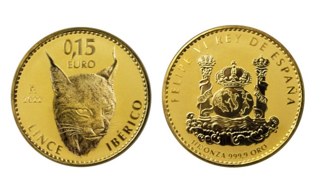 Llega la nueva moneda de 15 céntimos de la Fábrica de Moneda y Timbre: será de oro y con el lince ibérico