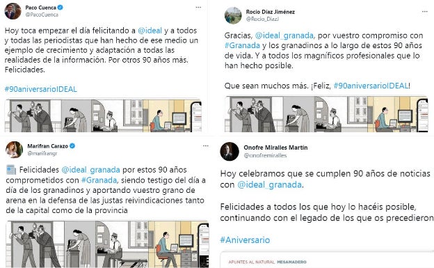 La sociedad granadina felicita a IDEAL por su 90 aniversario