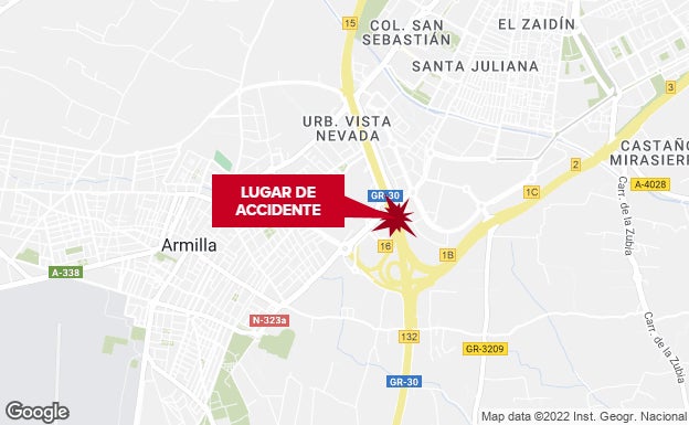 Una colisión cerca de la Ronda Sur colapsa toda la circunvalación de Granada hasta Peligros