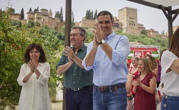 Sánchez y Espadas se comprometen en Granada a impulsar derechos como la «igualdad absoluta»