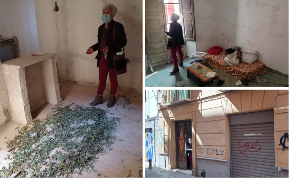 Un secadero de 'maría' okupa en el corazón del Centro de Granada