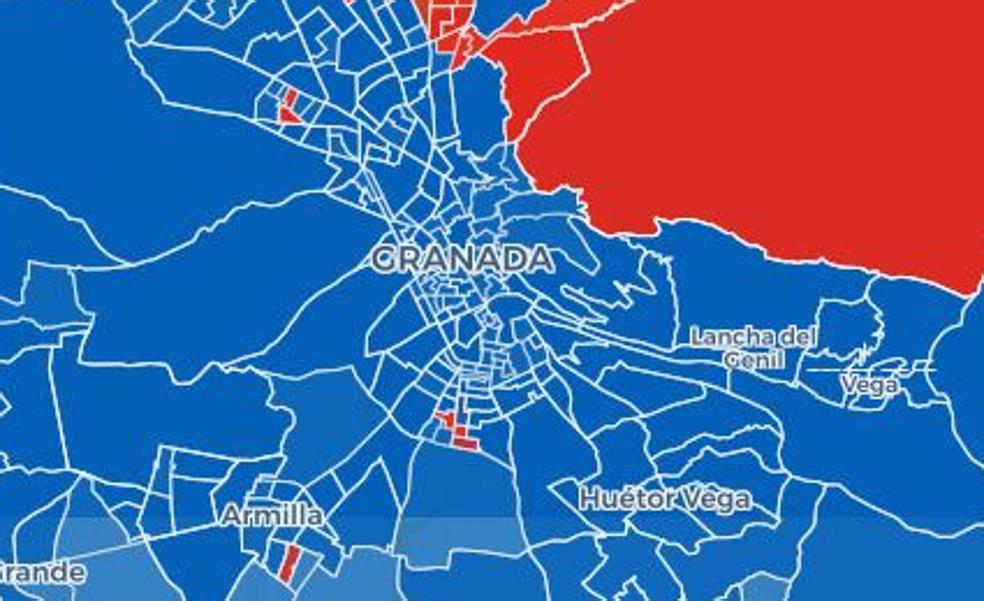 El voto por calles en la provincia de Granada
