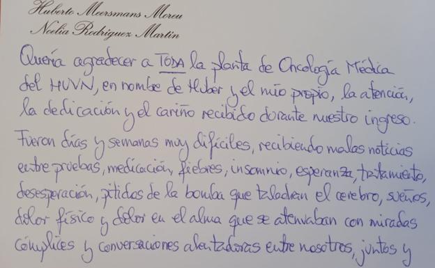 La Carta De Agradecimiento De Un Paciente De Oncología Que Conmueve A