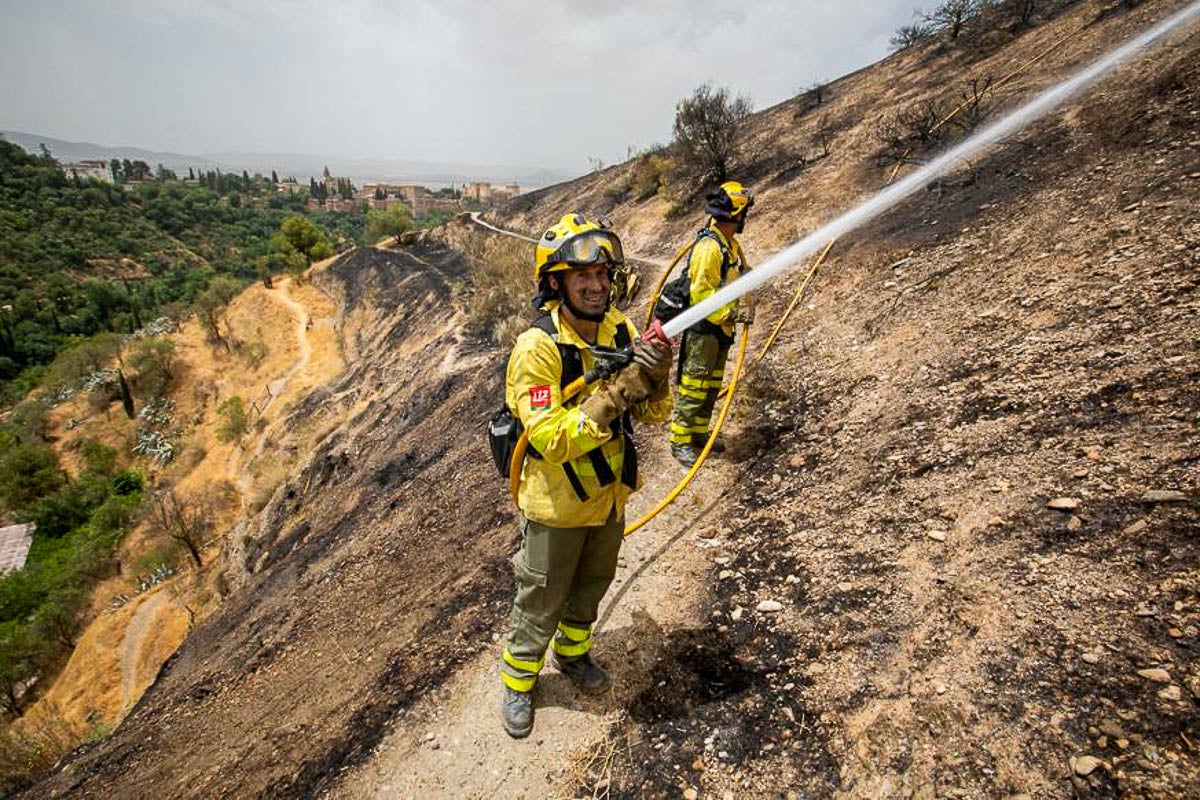 Así ha quedado la zona quemada en San Miguel