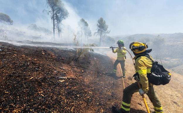 Los bomberos forestales de Granada denuncian que no tienen trajes de protección antiincendios