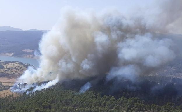 25 bomberos forestales actúan en un incendio declarado en Siles