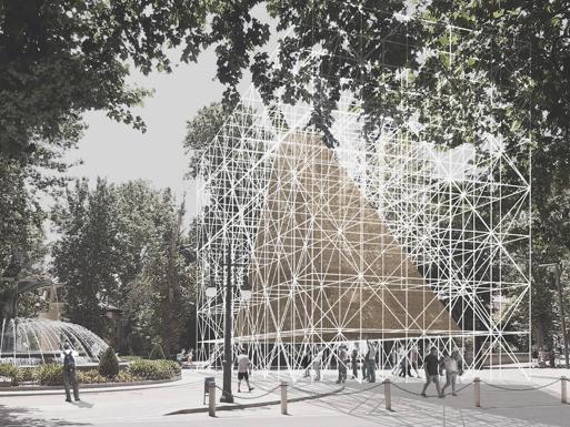 La plaza del Humilladero cambiará su aspecto con la instalación de la estructura artística 'Aire'