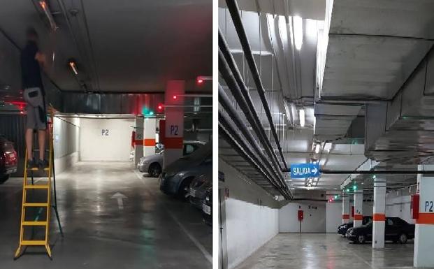 Los 13 'parking' municipales de Jaén cambian por led sus 1.300 focos