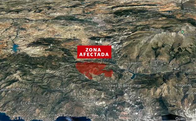 El vídeo del mapa en 3D que muestra la dimensión del fuego de Los Guájares