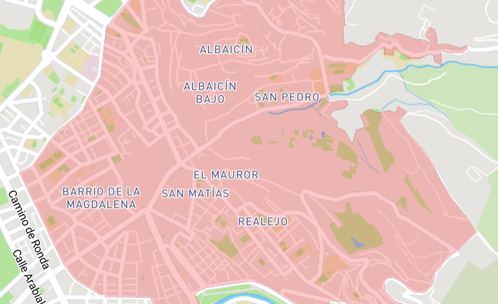 El mapa de la zona de bajas emisiones en Granada