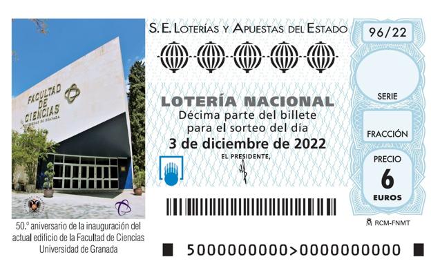 Lotería Nacional dedica un décimo a la Facultad de Ciencias por el 50 aniversario de su edificio