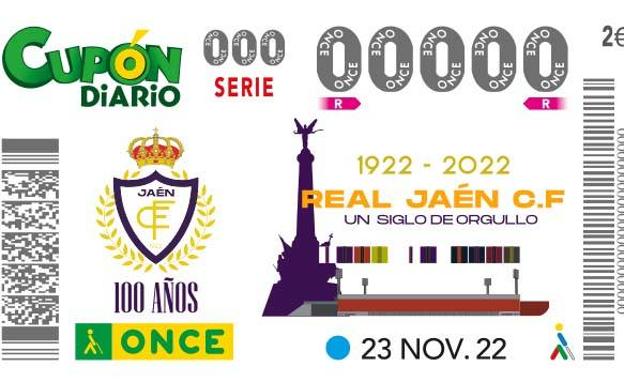 La ONCE dedica al centenario del Real Jaén su cupón diario