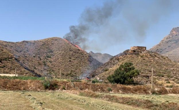 El calor no aviva las llamas en los montes de Almería