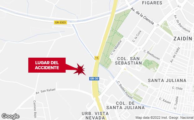 Tres choques consecutivos en la Circunvalación de Granada causan retenciones en dirección Jaén