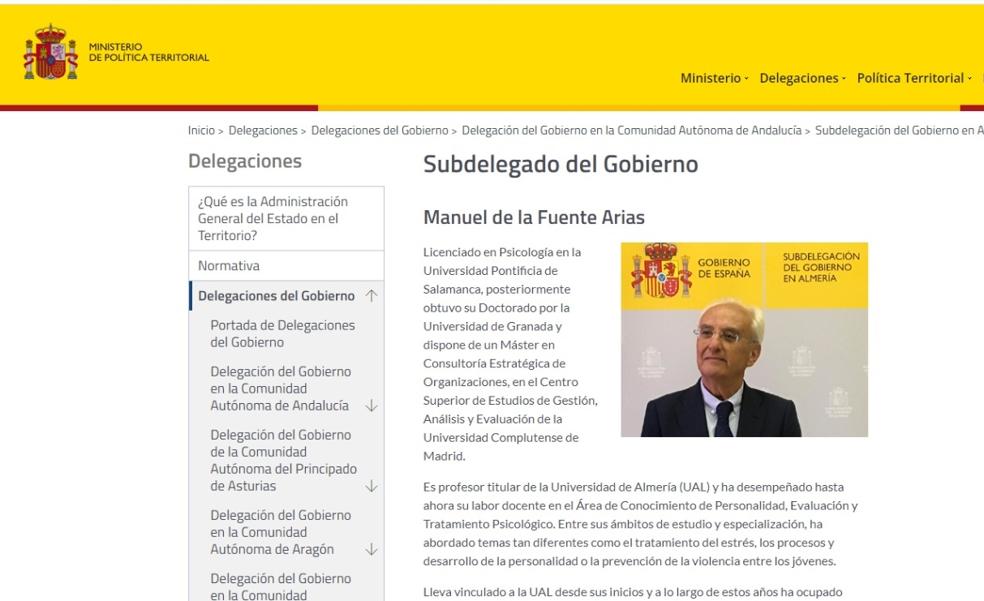 El subdelegado del Gobierno en Almería es... ¿Manuel de la Fuente?