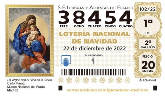 El 38454, el cuarto quinto premio de la Lotería de Navidad, cae en Zaragoza, Vizcaya y Valencia