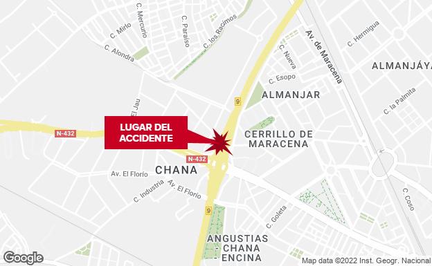 Tres vehículos implicados en una colisión múltiple en la Circunvalación