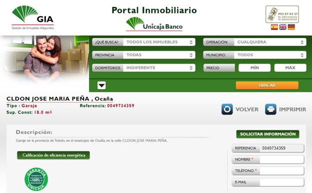 Unicaja publica su oferta de pisos a partir de los 1.000 euros