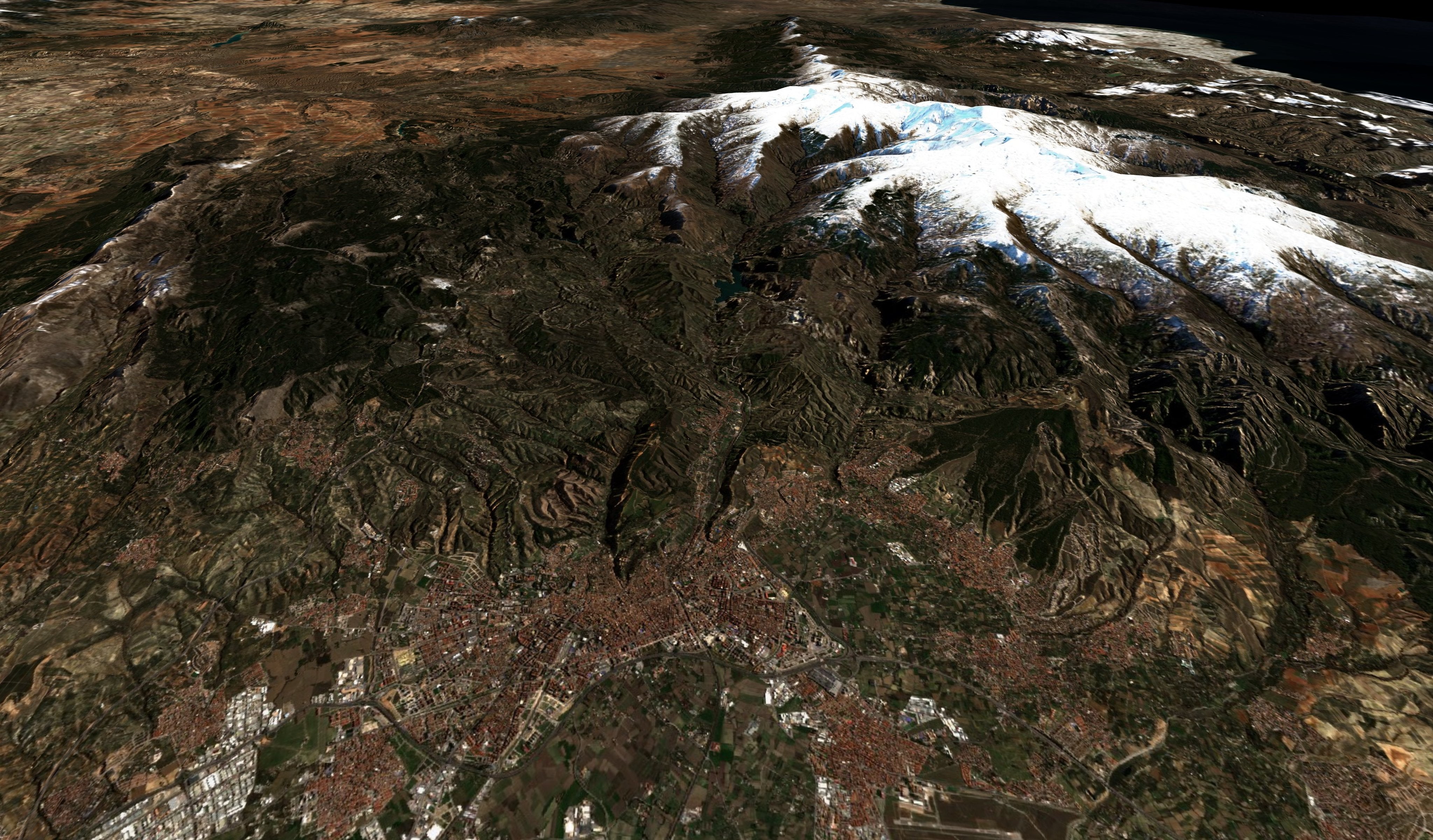 La espectacular imagen de Granada y Sierra Nevada a vista de satélite