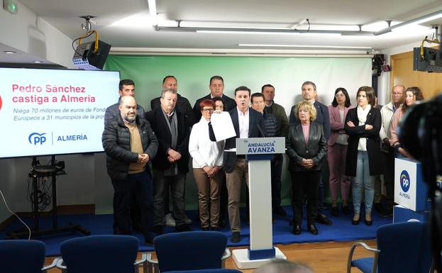 El PP denuncia que el Gobierno ha negado 70 millones de euros a pueblos de Almería en proyectos