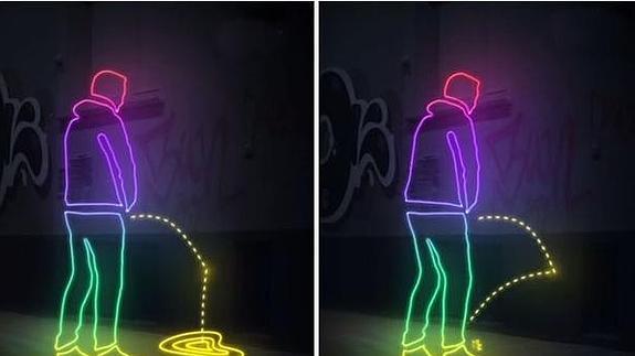 ¿Un método infalible para que los borrachos no orinen en las paredes?