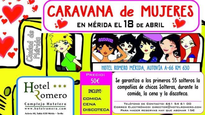 "Se garantiza compañía de chicas solteras durante la comida, cena y discoteca"