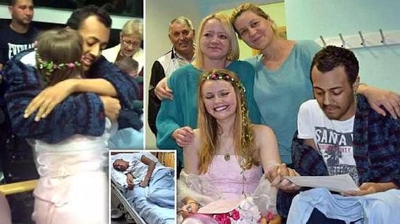 Hace su sueño realidad antes de morir de leucemia: casarse con el amor de su infancia