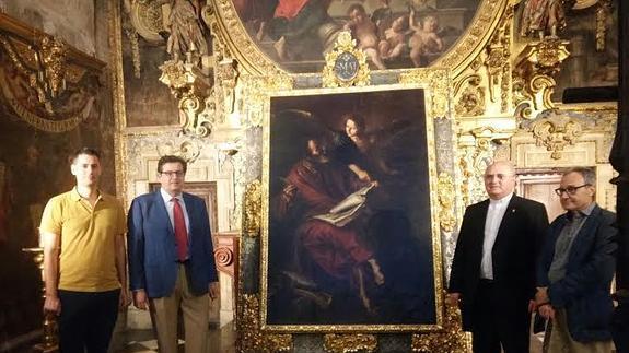 Concluida la restauración del cuadro de San Mateo de Sebastián Martínez
