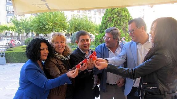 Reyes pone en valor la fresa de Valdepeñas como un cultivo social complementario al olivar