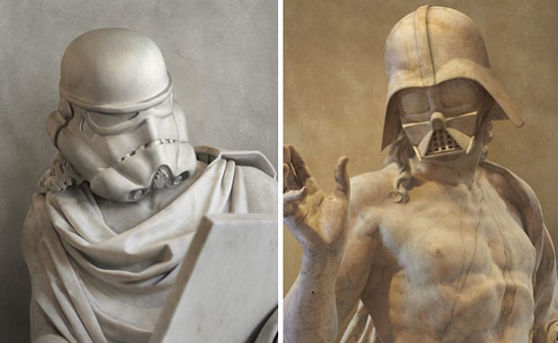 Los personajes de la Guerra de las Galaxias hechos como antiguas estatuas griegas