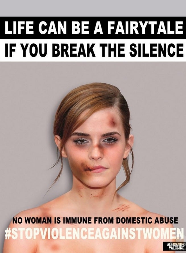 Famosas 'golpeadas' en una campaña contra la violencia machista