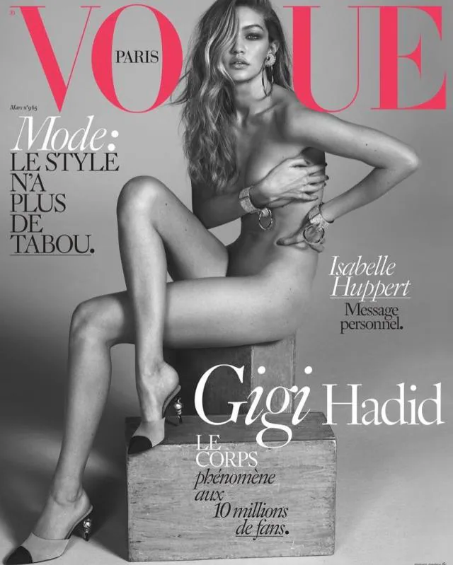 Espectacular desnudo de Gigi Hadid para la revista Vogue