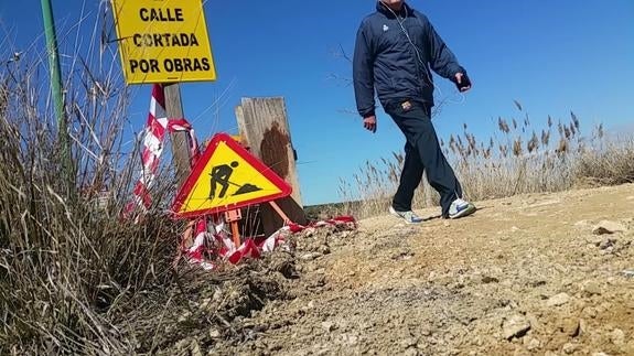 Vía Verde cortada por obras