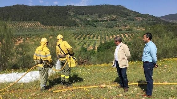 El Plan Infoca realiza un simulacro de incendio forestal en la Sierra de Oruña
