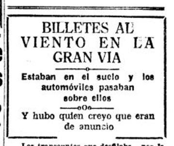 El día que los billetes volaron por la Gran Vía