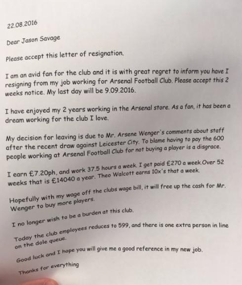 Un empleado del Arsenal dimite para que el entrenador pueda fichar