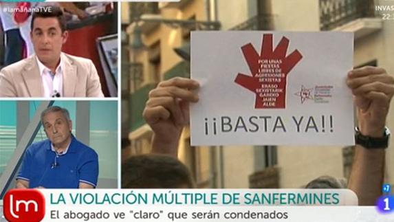 Un tertuliano de TVE la lía al hablar de la violación colectiva en San Fermín