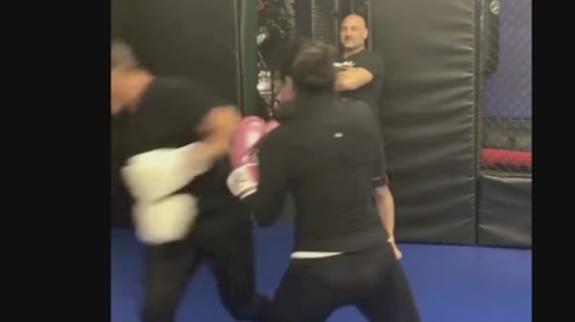 Demi Lovato tumba de un puñetazo a Sylvester Stallone