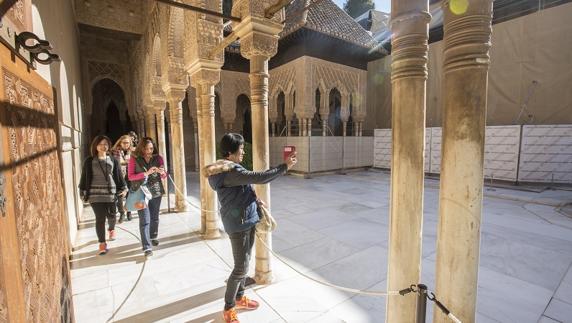 Los andamios vuelven al Patio de los Leones