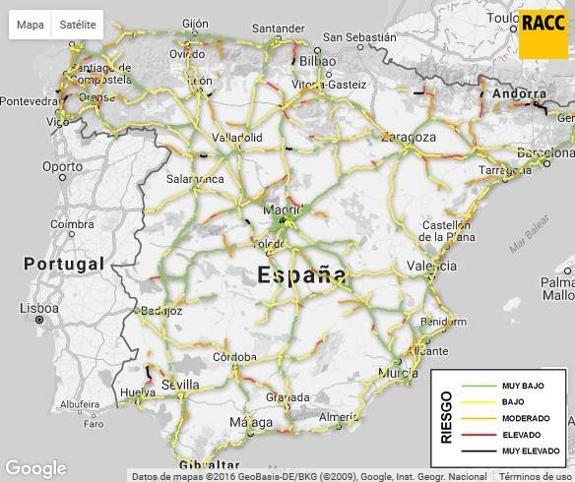 Los 10 tramos de carretera más peligrosos de España
