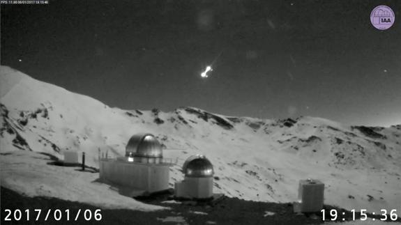 Un bólido sobre Sierra Nevada el día de Reyes